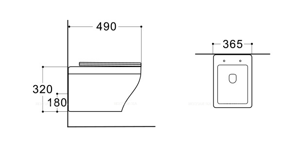 Унитаз подвесной Aquatek Амадео 49х36,5х32 безободковый, тонкое сиденье микролифт AQ1180-00 - 2 изображение