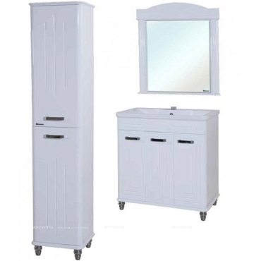Шкаф-пенал Bellezza Аллегро 35 L/R, напольный, цвет- белый, 39*173*35,5 см - 2 изображение