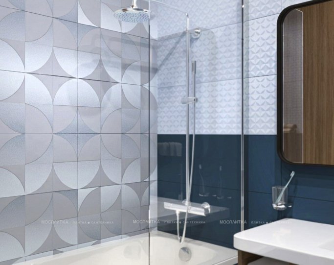Дизайн Ванная в стиле Современный в синем цвете №12917