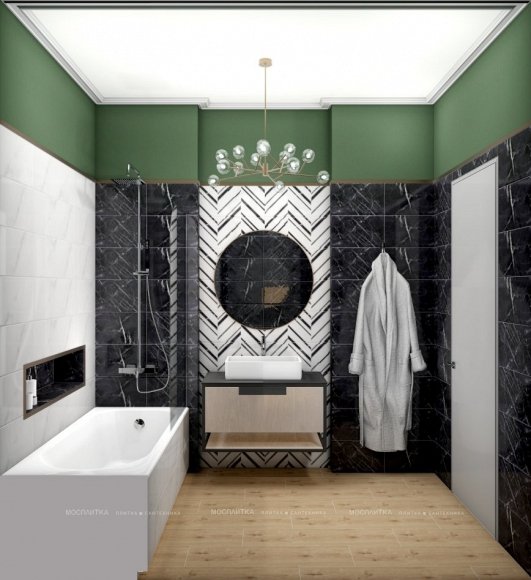 Дизайн Ванная в стиле Неоклассика в белом цвете №12686 - 2 изображение