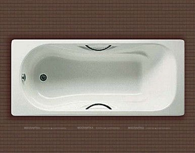 Чугунная ванна 170х75 Roca Malibu 2309G000R с антискользящим покрытием и отверстиями для ручек - 16 изображение