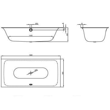 Стальная ванна Bette Lux 190x90 см, 3442-000AR - 5 изображение