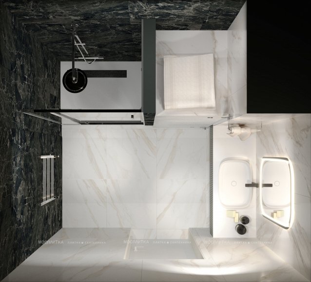 Дизайн Ванная в стиле Современный в белом цвете №12856 - 2 изображение