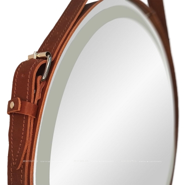 Зеркало Art&Max Milan 65 см AM-Mil-650-DS-F-Brown с подсветкой, коричневый - 4 изображение