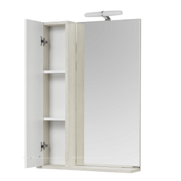 Зеркальный шкаф Aquaton Бекка PRO 60 белый, дуб сомерсет 1A214602BAC20 - 2 изображение