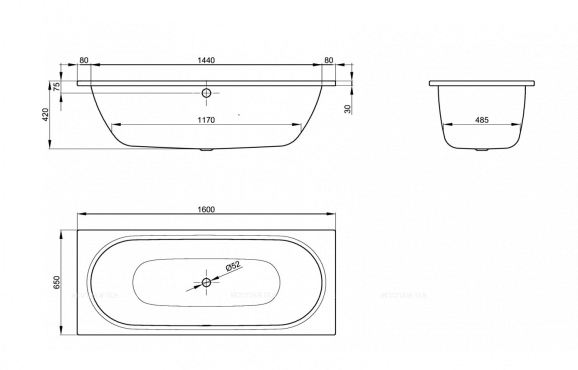 Стальная ванна Bette Starlet 160x65 см, 2540-000AR,PLUS с покрытием Glasur® Plus - 5 изображение