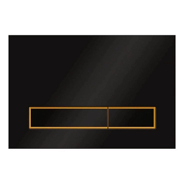 Кнопка смыва Veconi 
Square Design VFSD-BLG, 150х220х13, пластик, черный, кайма - матовое золото