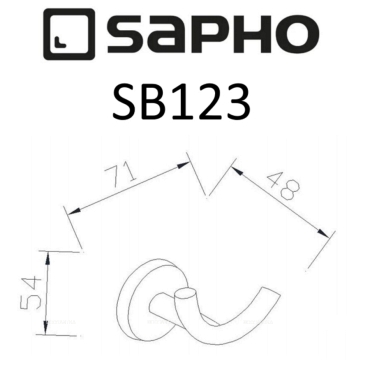 Крючок Sapho Samba SB123 хром - 2 изображение