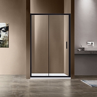 Душевая дверь Vincea Garda 150x190 см, VDS-1G150CLB, профиль черный, стекло прозрачное