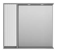 Зеркальный шкаф Brevita Balaton 90 см BAL-04090-01-01Л левый, с подсветкой, белый / серый