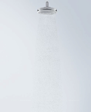 Верхний душ Hansgrohe Crometta 160 1 jet EcoSmart, белый/хром - 4 изображение