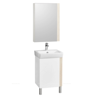 Зеркальный шкаф 55 см Aquaton Кантри 55 1A257702AHB20, белый / дуб верона - 3 изображение