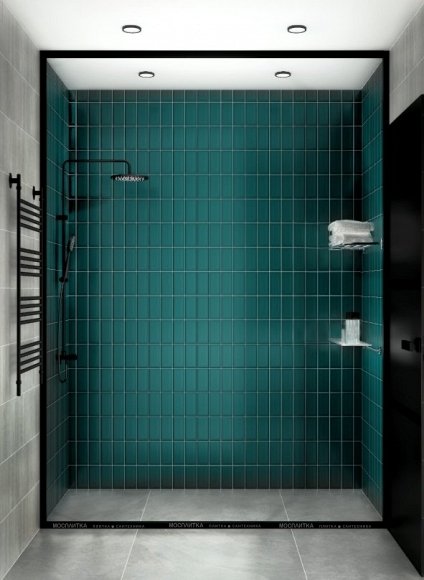 Дизайн Ванная в стиле Современный в зеленом цвете №12610 - 4 изображение