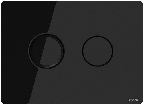 Клавиша смыва пневматическая Cersanit Accento Circle P-BU-ACN-CIR-PN/Bl/Gl черная глянцевая стекло