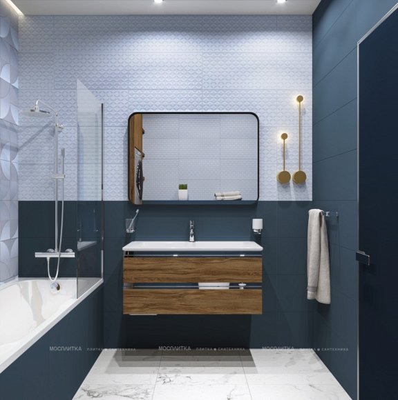 Дизайн Ванная в стиле Современный в синем цвете №12917 - 6 изображение