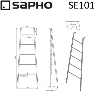 Полотенцедержатель-лесенка Sapho Sega SE101 матовый белый - 6 изображение