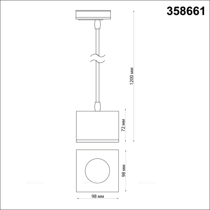 Однофазный трековый светодиодный светильник Novotech Patera 358661 длина провода 1.2 м - 2 изображение