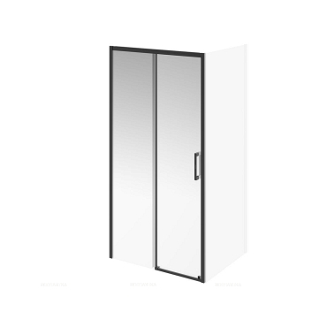 Душевая дверь Kerama Marazzi Vetro 100х195 см VE.100.SD.BLK.M профиль матовый черный, стекло прозрачное - 2 изображение