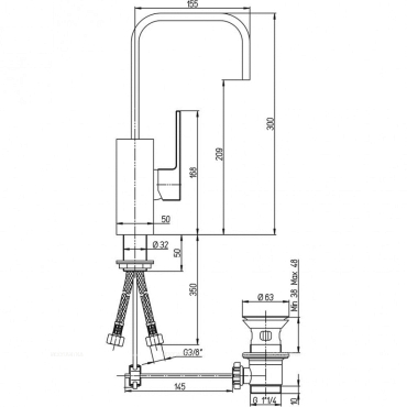 Смеситель для раковины-чаши Paini Dax-DaxR 84CR250R хром глянец - 3 изображение