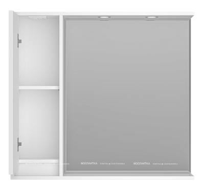 Зеркальный шкаф Brevita Balaton 90 см BAL-04090-01-Л левый, с подсветкой, белый - 3 изображение