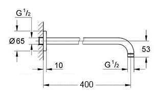 Кронштейн для верхнего душа Migliore Ricambi ML.RIC-36.108.BR, бронза, 400 мм - 2 изображение