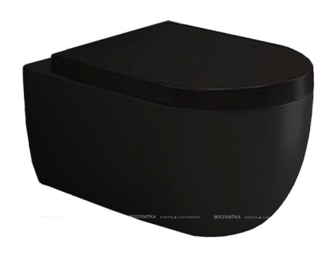 Комплект подвесной безободковый унитаз Bocchi V-Tondo 1416-004-0129 черный матовый + инсталляция Geberit Duofix Sigma Plattenbau 111.362.00.5 - 2 изображение