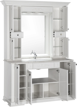 Зеркальный шкаф Aquanet Кастильо 140 белый - 5 изображение