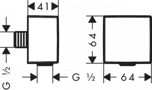 Шланговое подключение Hansgrohe Fixfit Square 26455700, белый матовый - 5 изображение