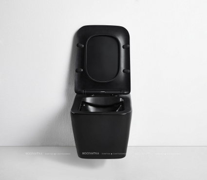 Унитаз подвесной безободковый Bond F04-108 с крышкой-сиденьем микролифт, черный - 4 изображение