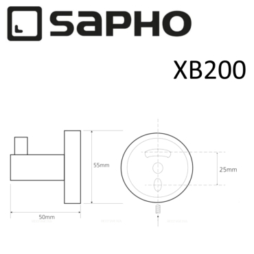 Крючок Sapho X-Round Black XB200 черный - 2 изображение