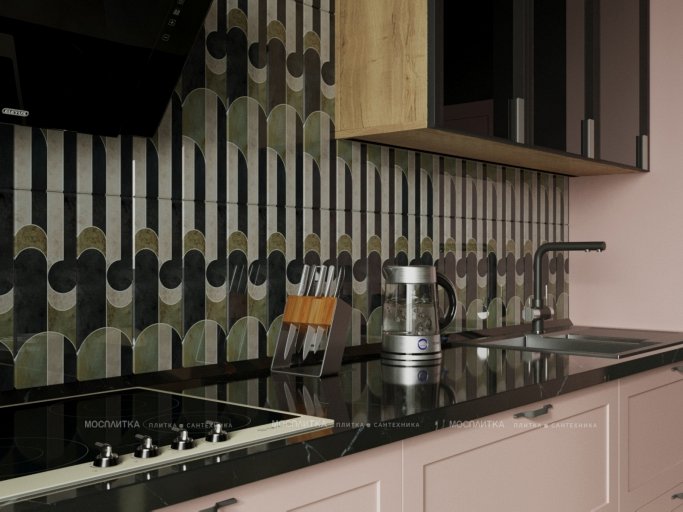 Дизайн Кухня в стиле Эклектика в зеленом цвете №12851 - 5 изображение
